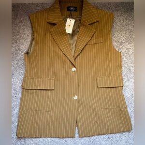Cider NWT Brown & Tan Pinstripe Vest